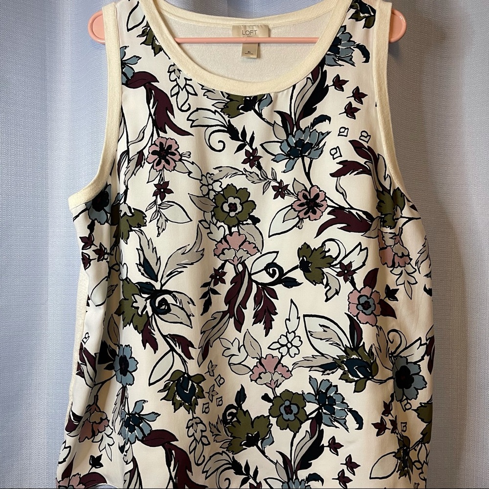 Loft Outlet | Floral Pattern Sleeveless Sweater XL
